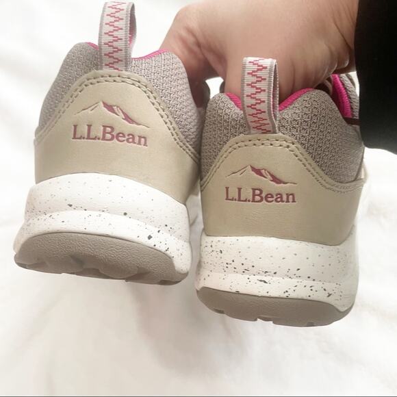 LL bean trail tan and pink leather sneakers cushioned size 10 - Picture 4 of 8
